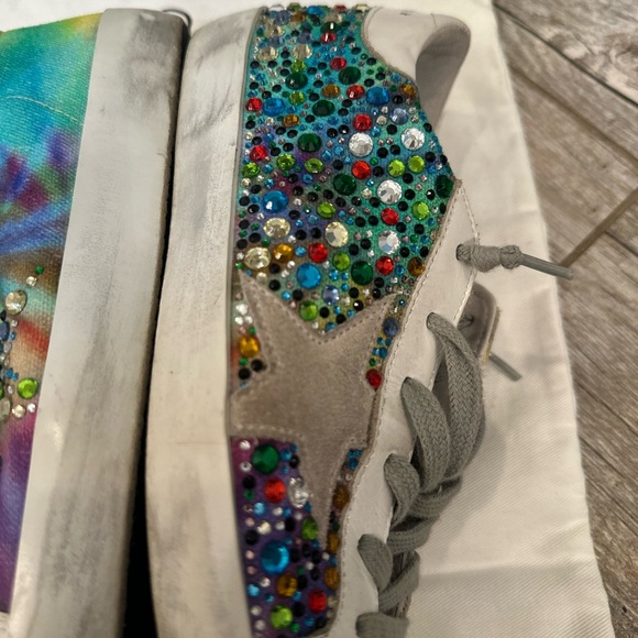 Golden Goose Multicolor tye dye and Crystal Superstars size 37 - Picture 6 of 12